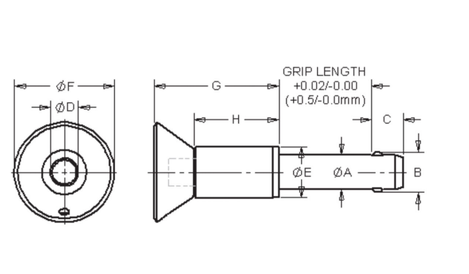 Recessed Button Handle Kwik-Lok® Pin